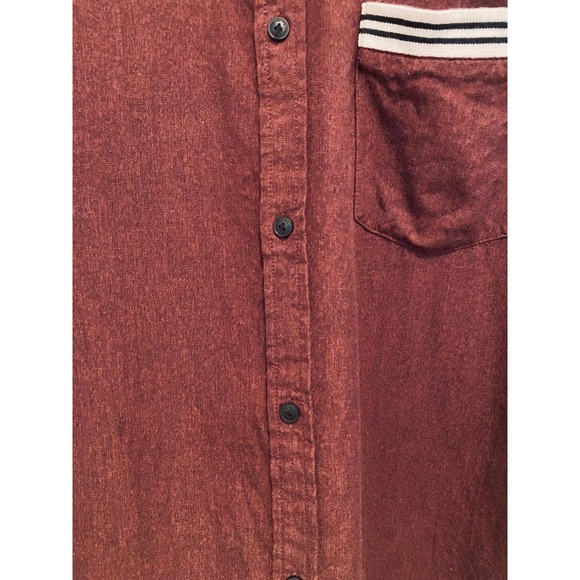 Core by Jack & Jones Men's Button Down Shirt in Maroon size XL - Picture 3 of 9